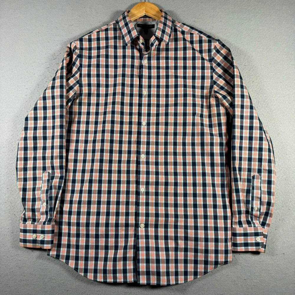 Banana Republic Grant Fit Men's Plaid Button Down Shirt Long Sleeve L Non‎ Iron